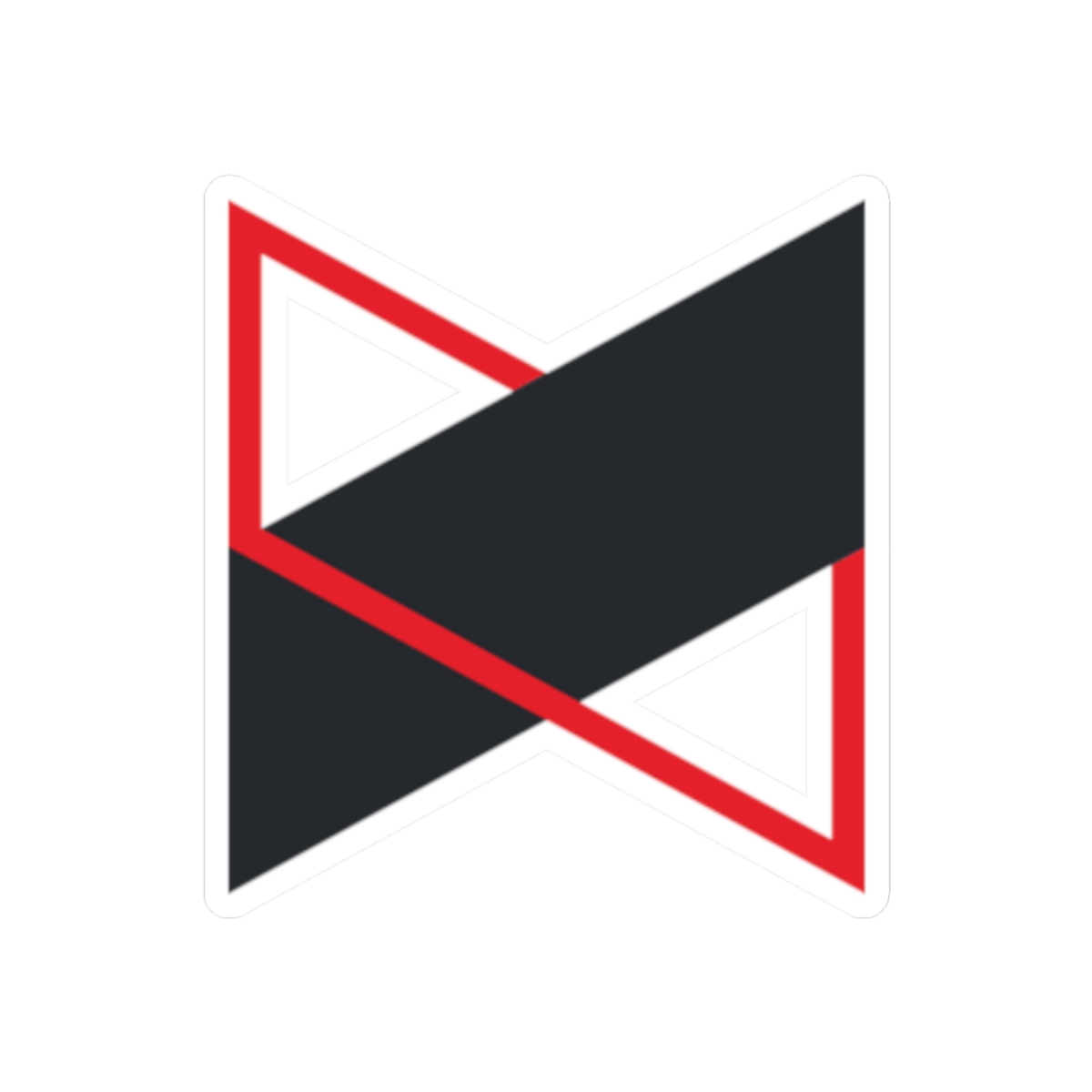 Geometric Red Black Ribbon Sticker | Kiss-Cut Vinyl Decal | MKBHD - alternate angle 3, merchandise