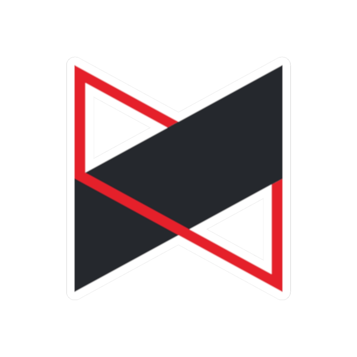 Geometric Red Black Ribbon Sticker | Kiss-Cut Vinyl Decal | MKBHD - alternate angle 1, merchandise