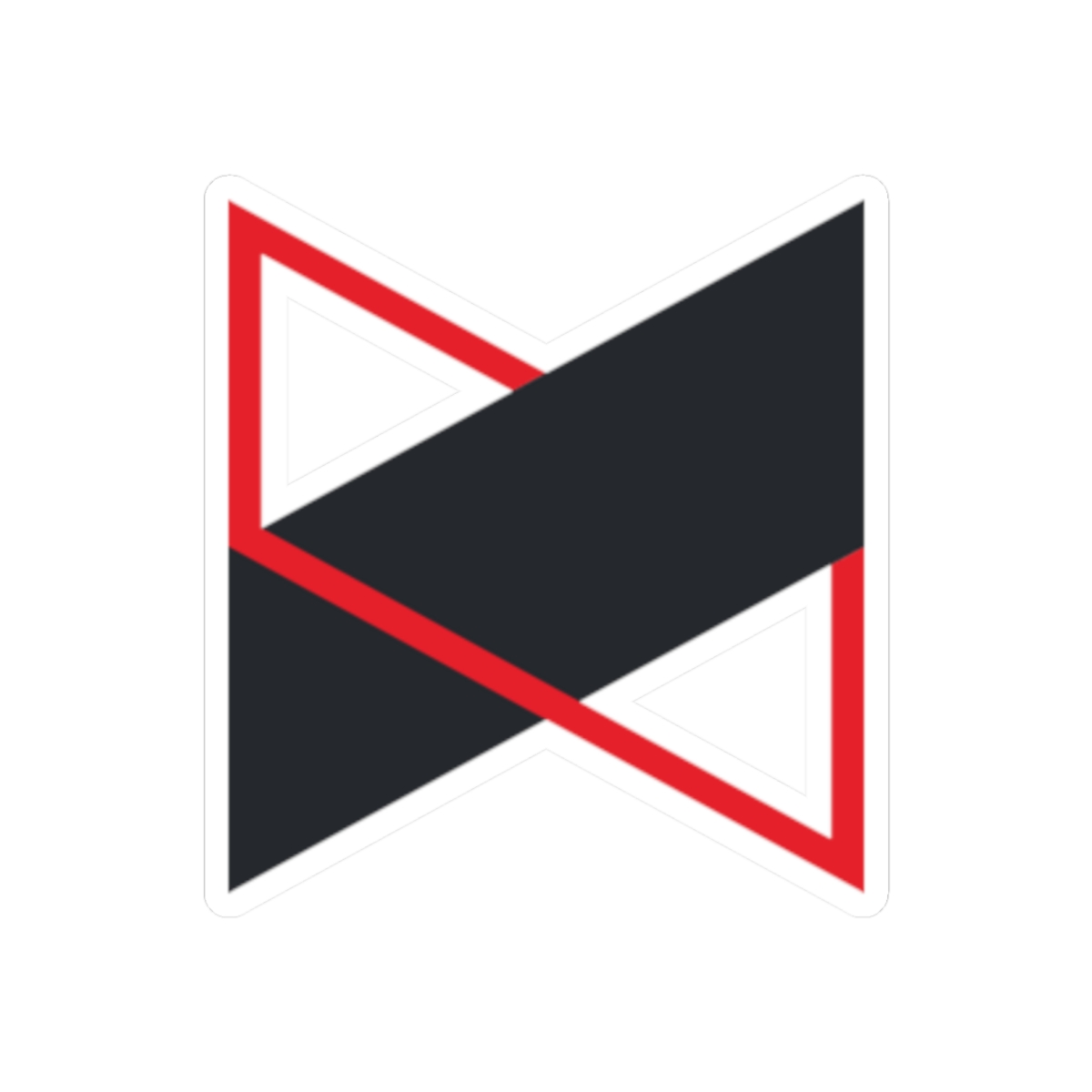 Geometric Red Black Ribbon Sticker | Kiss-Cut Vinyl Decal | MKBHD