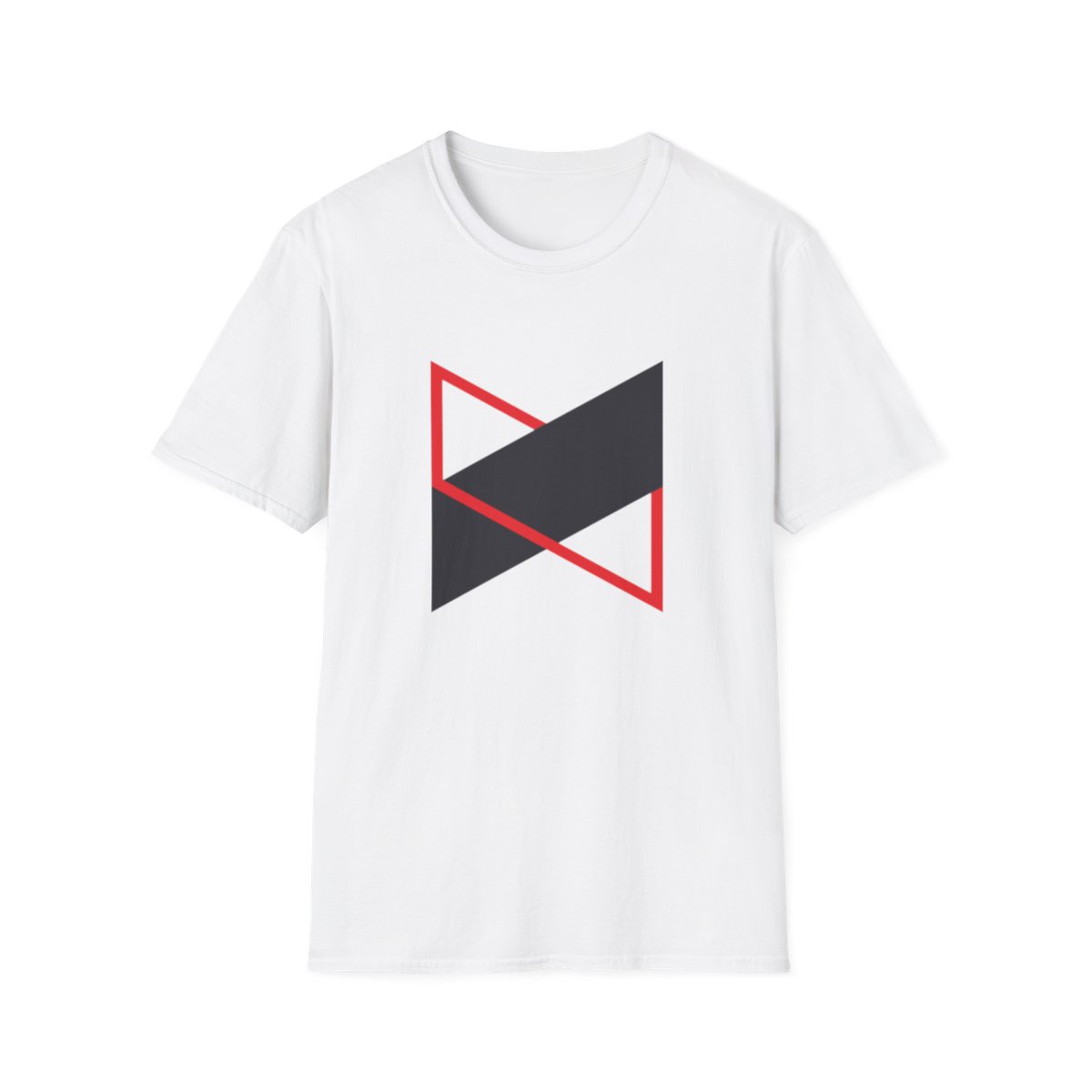Geometric Red Triangle with Black Bar T-Shirt | Minimal Abstract Tee | MKBHD
