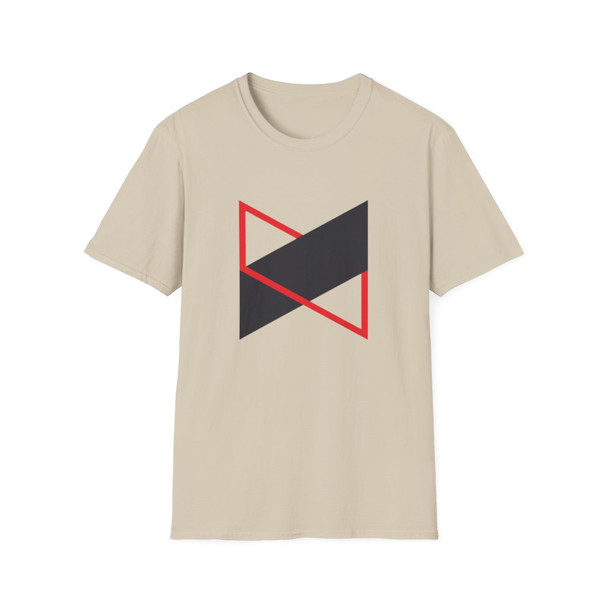 Geometric Red Triangle with Black Bar T-Shirt | Minimal Abstract Tee | MKBHD - alternate angle 2, merchandise